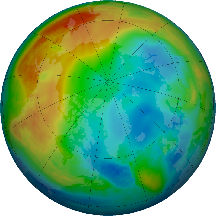 Arctic ozone map for 22 December 2002